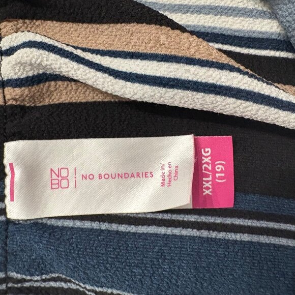 Womens No Boundaries Wide Leg Striped Lightweight Ruffle Jumpsuit Multicolor XXL - Picture 5 of 10